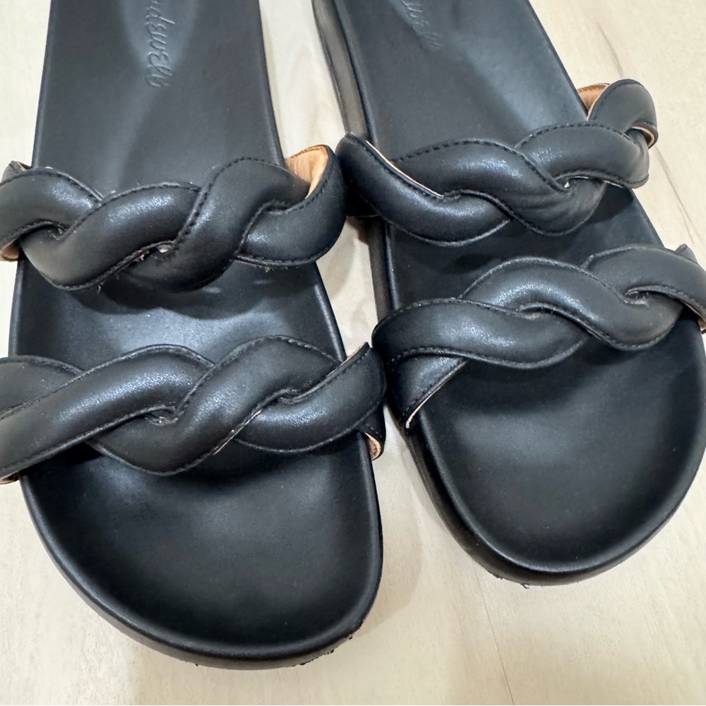 Madewell The Walker Slide Sandal Women's 9 Black Slip On Braided Summer - Picture 6 of 13